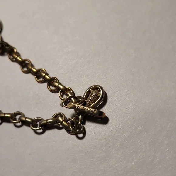 Coro Vintage Stamped Necklace with Rhinestones